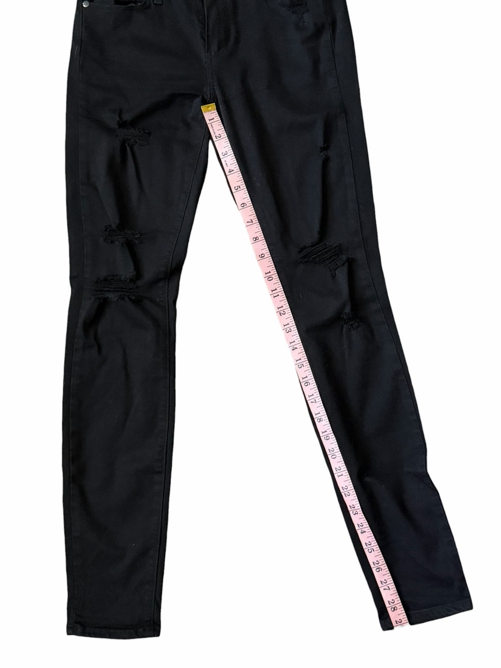 PAIGE Verdugo Ultra Skinny Black High-Rise Distressed Jeans 27 - Picture 7 of 9